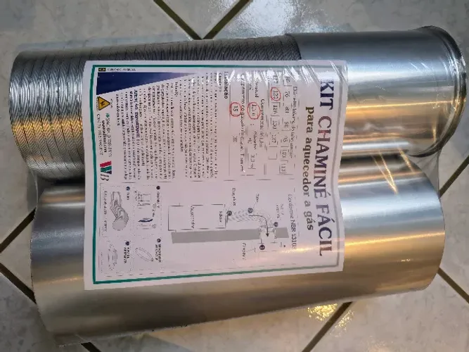 Kit Chaminé Fácil para Aquecedor a Gás 120mm 1,5m