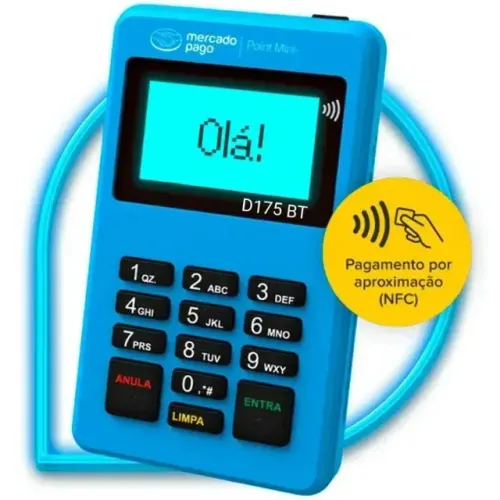 Maquininha de Cartão Point Mini D175 NFC Mercado Pago Bluetooth