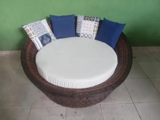 Sofá Redondo de área externa Palha - Conforto e Estilo
