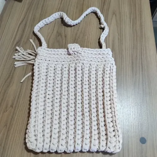 Bolsa artesanal Feminina Crochê Ombro Praia 