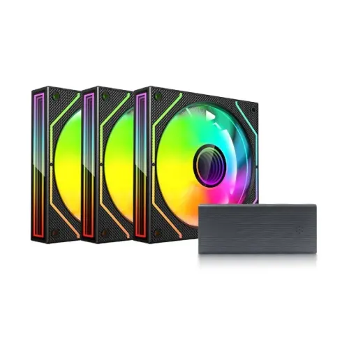 Kit 3 Cooler 120mm Fan C3Tech F9-L660BK com Controladora e Controle ARGB 3P 5V - WZetta