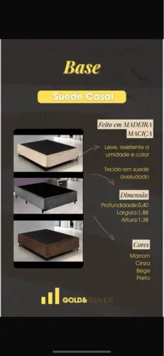 Base Box Suede Casal Madeira Maciça promoção