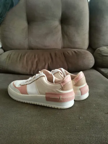 tênis vizzano flatform casual rosa e branco