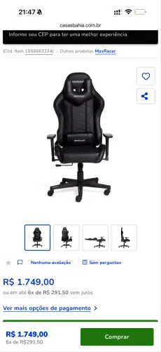 Cadeira gamer MaxRacer Tactical