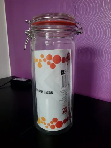 Pote vidro hermético Clip casual 1500ml