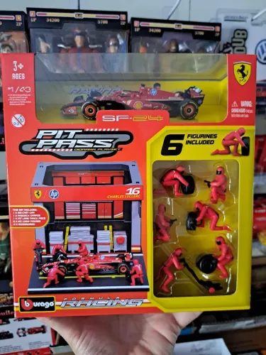 Pit Stop F1 Ferrari SF-24 #16 Charles Leclerc 1:43 Bburago 2024 Novo e Lacrado