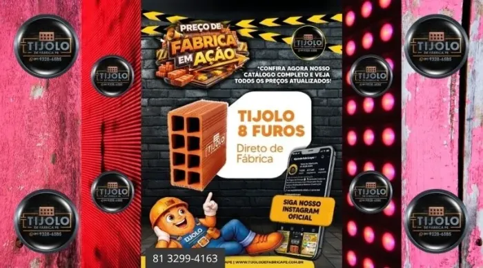 tijolo 8 furos 8 milheiros para sua obra 