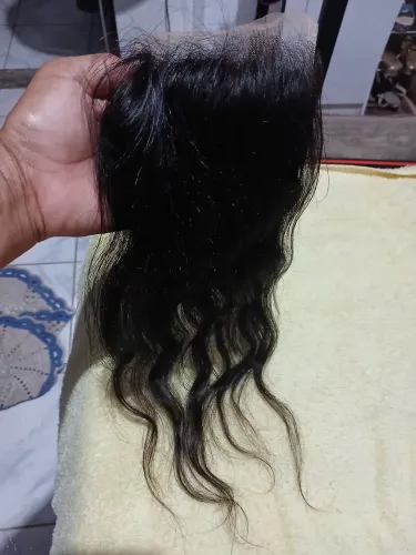 Top closere cabelo humano ondulado 4×4, 42CM