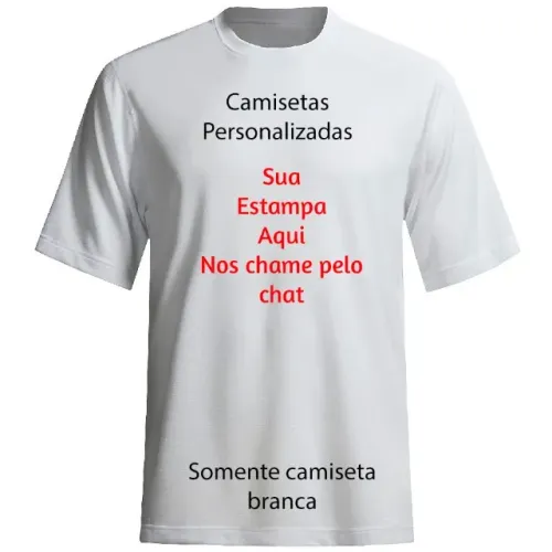Camiseta Poliéster Personalizada Branca Tamanho M