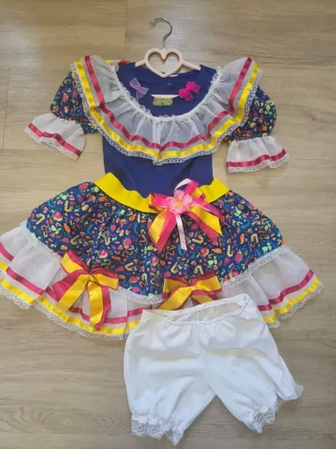 Vestido Caipira Festa Junina Feminino 5 a 6 anos
