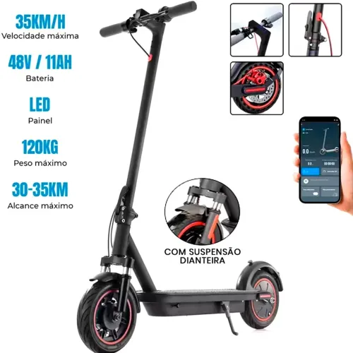 Patinete Elétrico Profissional 500w Adultos Até 150Kg Com Conexão APP Bluetooth.