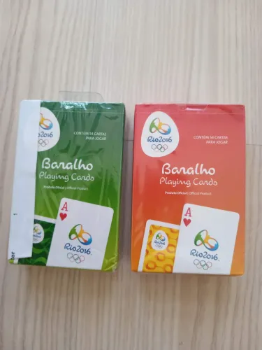 Par Baralho Copag Rio 2016 Oficial Jogos Olímpicos - Lacrado (Verde e Laranja)