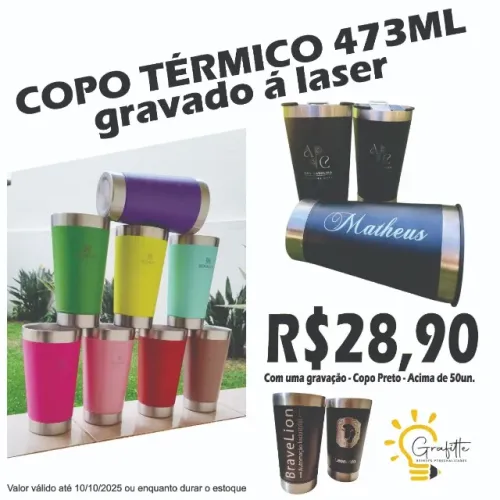 Copo Térmico - Ideal para brinde - PERSONALIZADO COM SUA LOGO