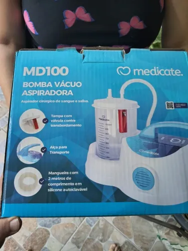 Bomba Vácuo Aspiradora MD100 Medicate - Aspirador Cirúrgico de sangue e sáliva