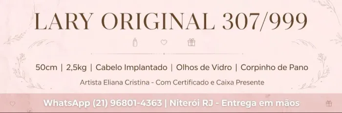 Larry Original 307/999 -50cm ,2,5kg ,cabelo implantado +certificado!