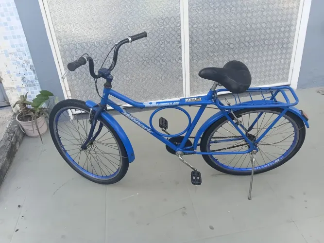 Bicicleta Monark Barra Circular Aro 26 Azul - Funcionando Perfeitamente