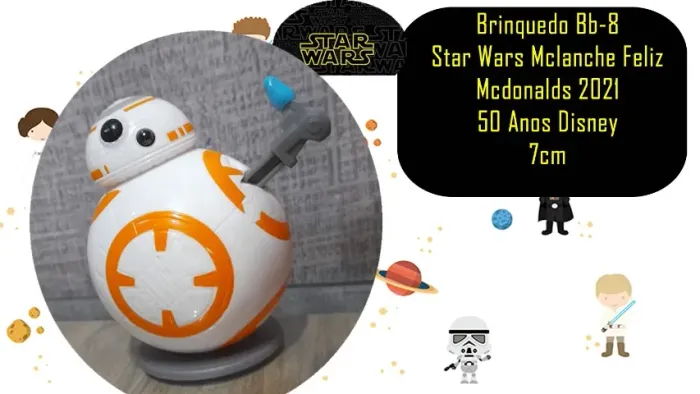 Brinquedo Bb-8 Star Wars Mclanche Feliz Mcdonalds 2021 50 Anos Disney