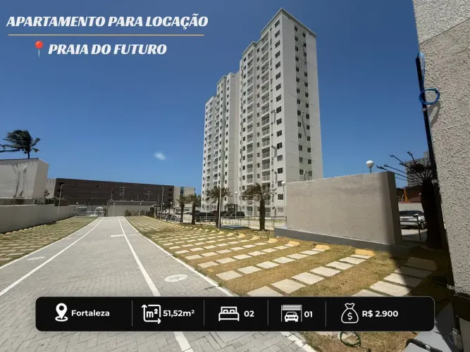 IMOVEL PARA ALUGAR NA PRAIA DO FUTURO DE 2 QUARTOS/SUITES, 1 VAGA, VISTA MAR E LAZER COMP