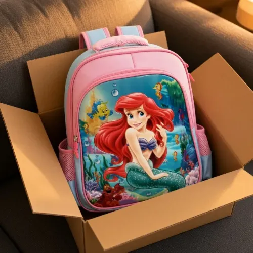 Mochila Infantil Ariel Fundo do Mar Nova
