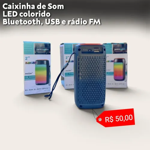 Caixa de Som Bluetooth com LED