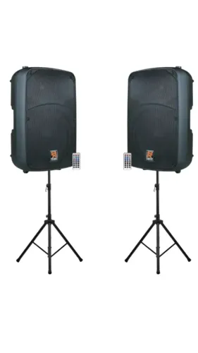 Kit 2 Caixa Ativa 12' Staner Sr212a 200W - Com USB e Bluetooth + Tripe
