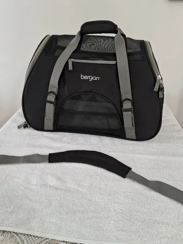 Bolsa de transporte pet de luxo Bergan Confort Carrier Black Grey tamanho G 48×25×33