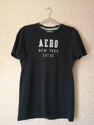 Camiseta Aeropostale masculina P preta original bordada