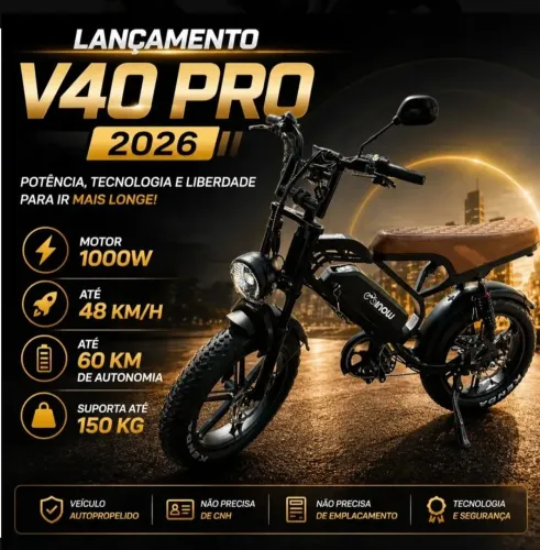 Bike Eletrica Bicicleta V40 Pro 1000W 2026 Nova Lacrada