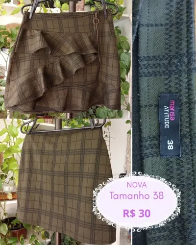 Saia verde xadrez NOVA