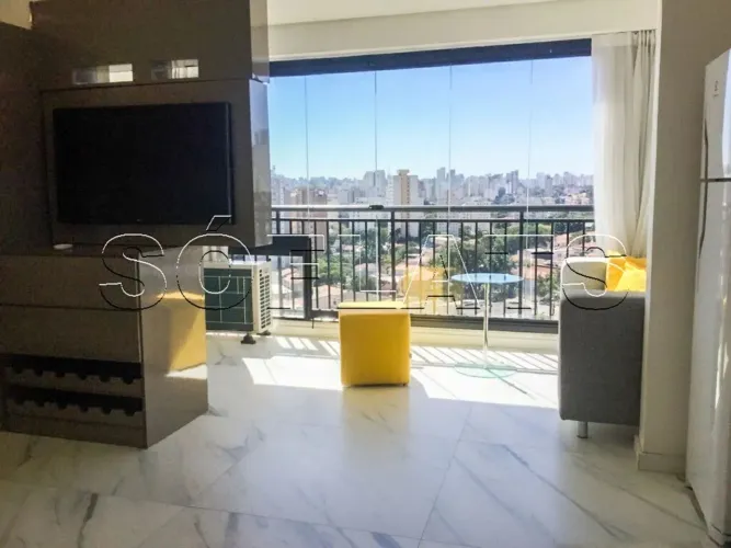 Studio mobiliado no Campo Belo | 35m² | 1 vaga | Próx. Aeroporto de Congonhas