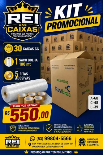 Caixas de papelão kit 30 caixas gg