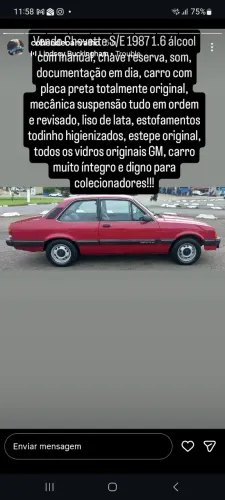 Chevrolet Chevette L / SL / Sl/e / DL / SE 1.6 1987