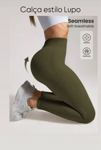 Calça legging canelada