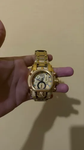  Relógio Invicta Zeus (Bolt / Reserve)  original Dourado +corrente 18k