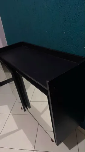 Aparador/Buffet Preto com Espelho e Pés palito