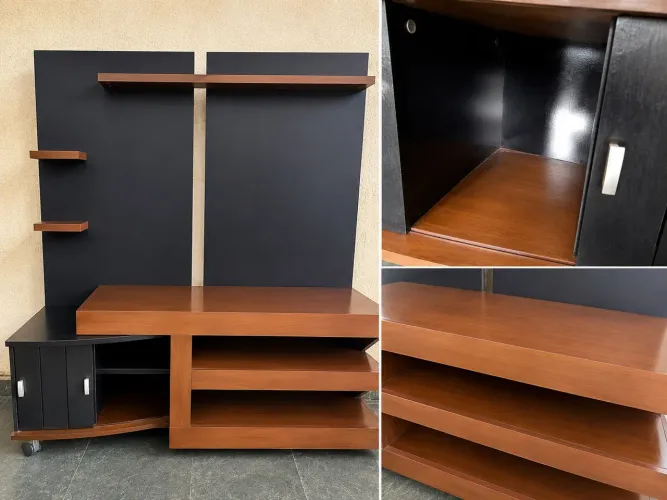 Rack com Painel para TV - Madeira/MDF -