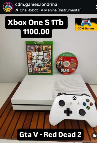Xbox One S 1Tb- Gta V e Red Dead 2 1100.00 - Não Aceito Oferta