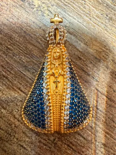 Pingente Nossa Senhora de ouro 2.31g 18k procedência garantia eterna