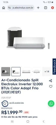 Split ELETROLUX LACRADO 12.000btu