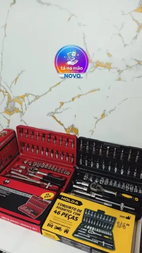 KIT DE FERRAMENTAS 46 PEÇAS COM CHAVE CATRACA.