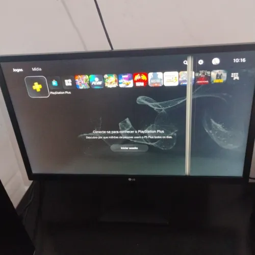 Olha listra que tem ai na primeira imagem../75 hz AMD FreeSync conexões HDMI e VGA