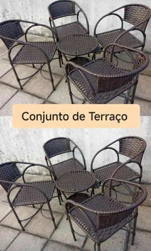 Conjunto de terraço redondo