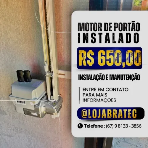 Motor de portão eletrônico de 8 segundos instalado