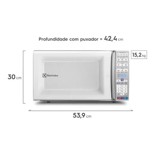 Micro-ondas Eletrolux Branco Tira Odor 34L