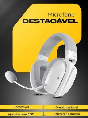 Headset Gamer Titorion HE-003 Branco com Microfone