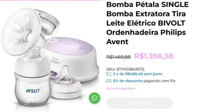 Extratora de leite elétrica Philips Avent