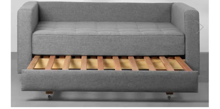 Sofá-cama casal Abra Casa Mira Trend - Cinza brita 1,50m