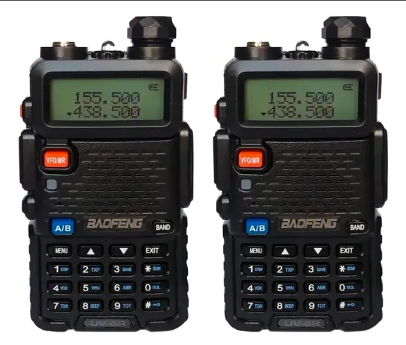 Par Rádio Comunicador UHF/VHF Walkie Talkie Baofeng Uv-5R