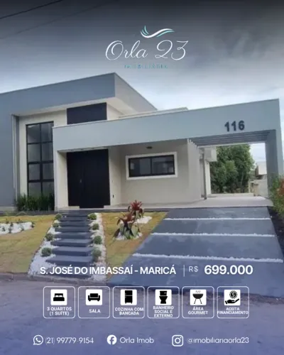 SÃO JOSÉ, Orla 23 Imobiliária VENDE! Casa em condomínio residencial