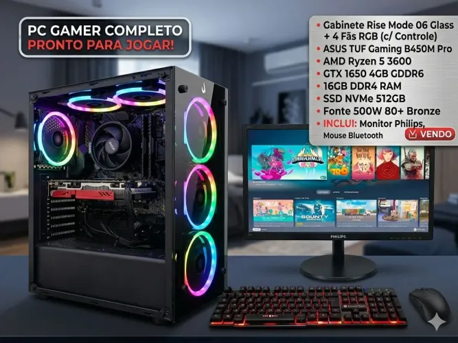 PC Gamer Completo ou Troco por PS5 + 2 controle